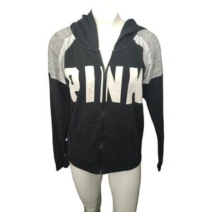 PINK Victoria's Secret Black and Gray Hoodie